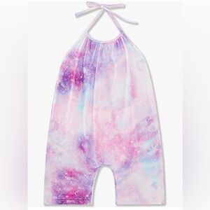 Toddler Girls’ Backless Halter Romper Jumper Jumpsuit with Pockets